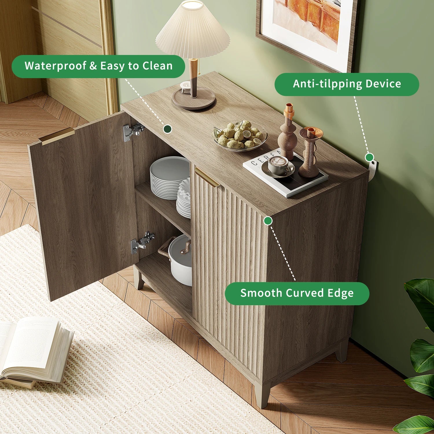 Aparador de comedor, gabinetes de cocina, mesa auxiliar, aparador de madera, bufé, consola de estilo rústico para sala de estar, mueble.
