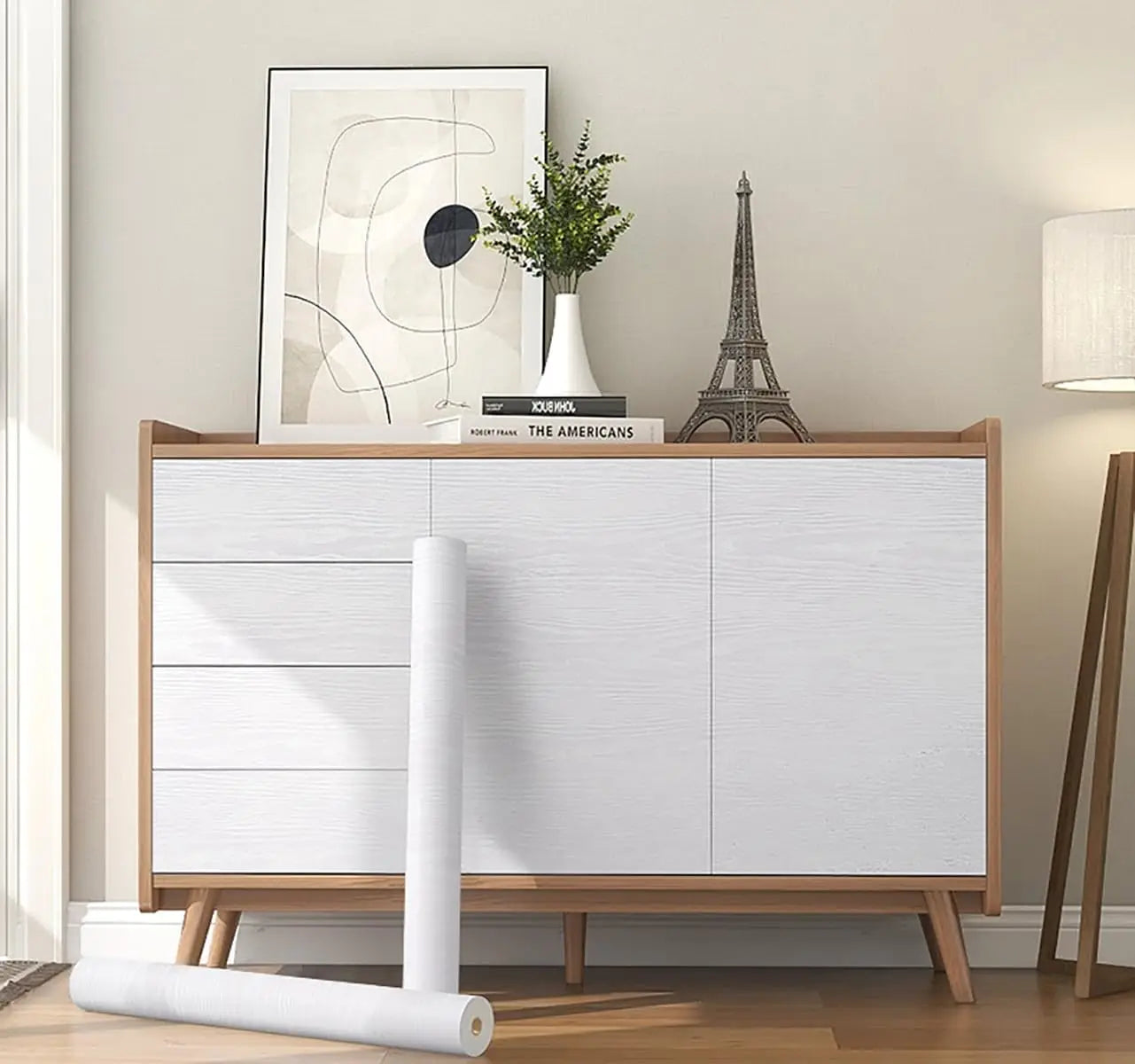 Rollo de papel tapiz adhesivo con 5 metros, pegatina impermeable de grano de madera, armario, puerta de escritorio, pegatinas de renovación de muebles