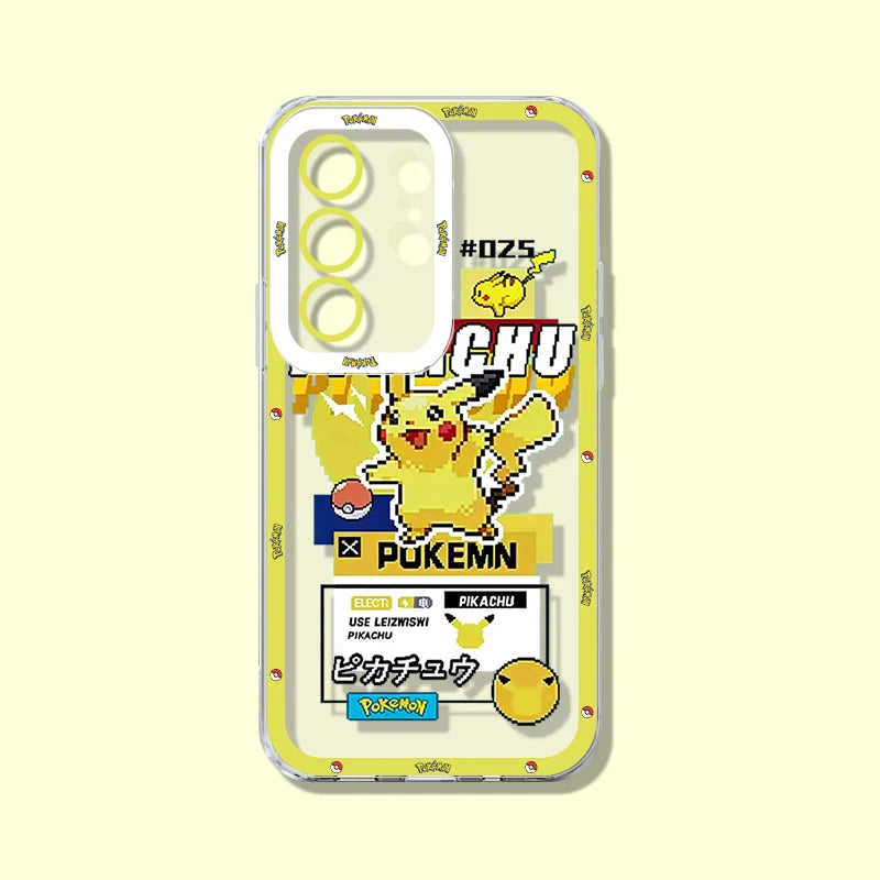 P-Pokemon Pikachu Eevee Pokedex - Funda para teléfono Samsung Galaxy S26 Ultra S25 Edge S23 S22 S24 S21 FE Plus A57 A37 A07 A17 5G