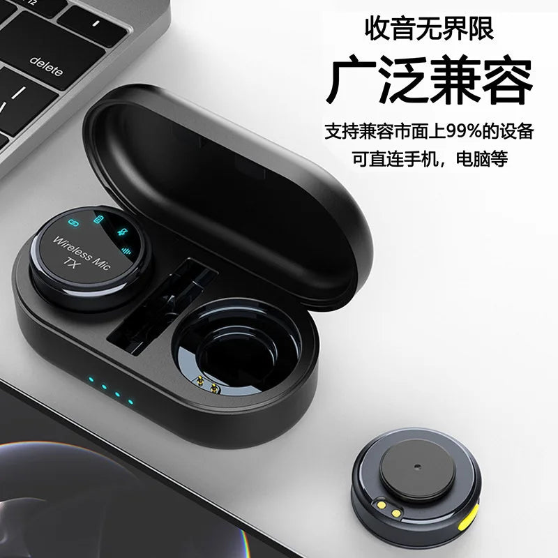 Nuevo micrófono inalámbrico magnético con cancelación de ruido, diseño de collar para grabación de audio y video en teléfonos inteligentes