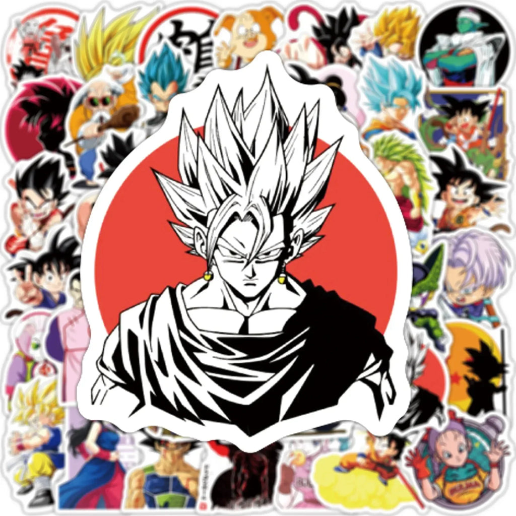 50/100/200 Uds. Pegatinas de Dragon Ball de Anime para niños Graffiti monopatín portátil botella de agua motocicleta pegatina de dibujos animados calcomanías de juguete