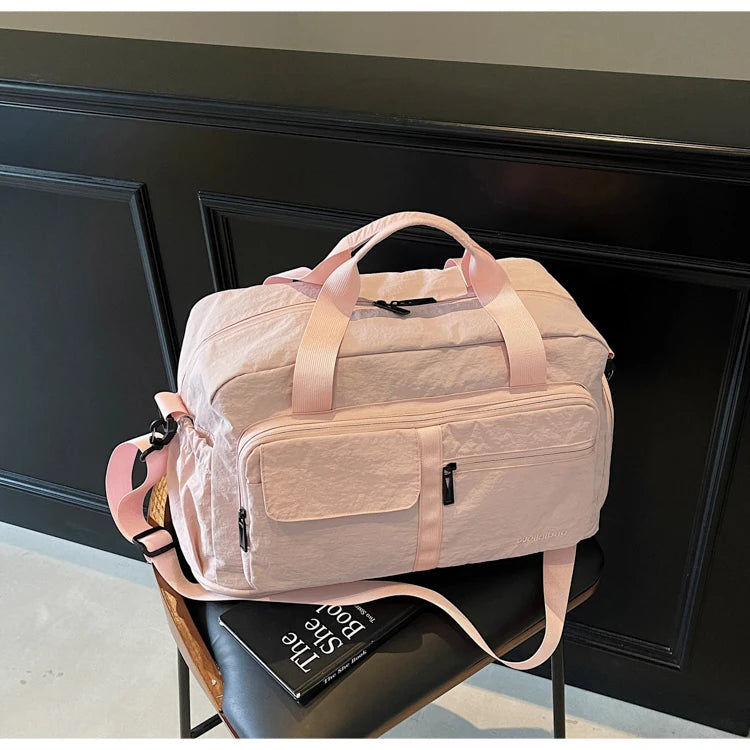 Bolsas de viaje Oxford con cremallera a la moda, bolsos sencillos de gran capacidad para mujer, gran oferta 20220, bolsas de viaje portátiles con hilo de coser