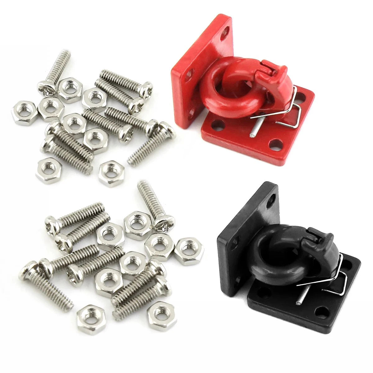 Gancho de remolque con anillo en D de aluminio, 2 uds., grillete de recuperación para 1/10 RC Crawler TRX-4 SCX10 II III, piezas de mejora