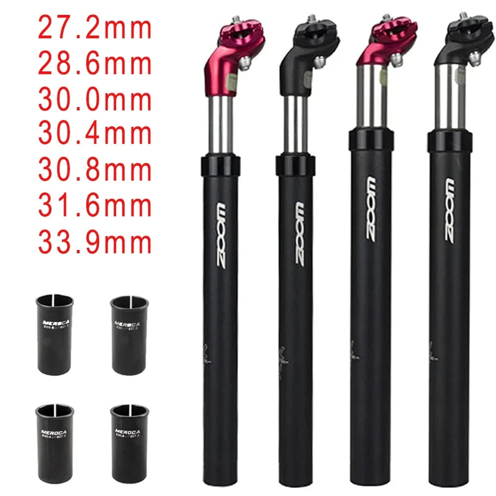 ZOOM-tija de sillín de suspensión para bicicleta de montaña, amortiguador, Alu, 27,2, 28,6, 30,1, 30,4, 30,9, 31,6, 33,9mm