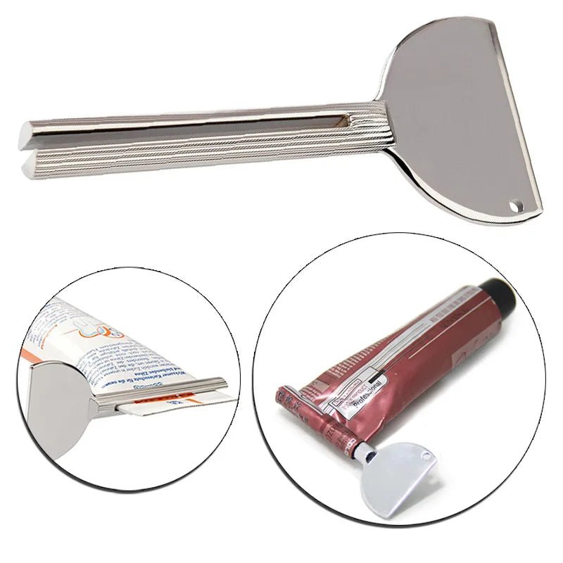 Exprimidor de pasta de dientes de acero inoxidable, limpiador Facial, dispensador de pasta de dientes, herramientas de tubo, accesorios de baño de Metal, 1 ud.