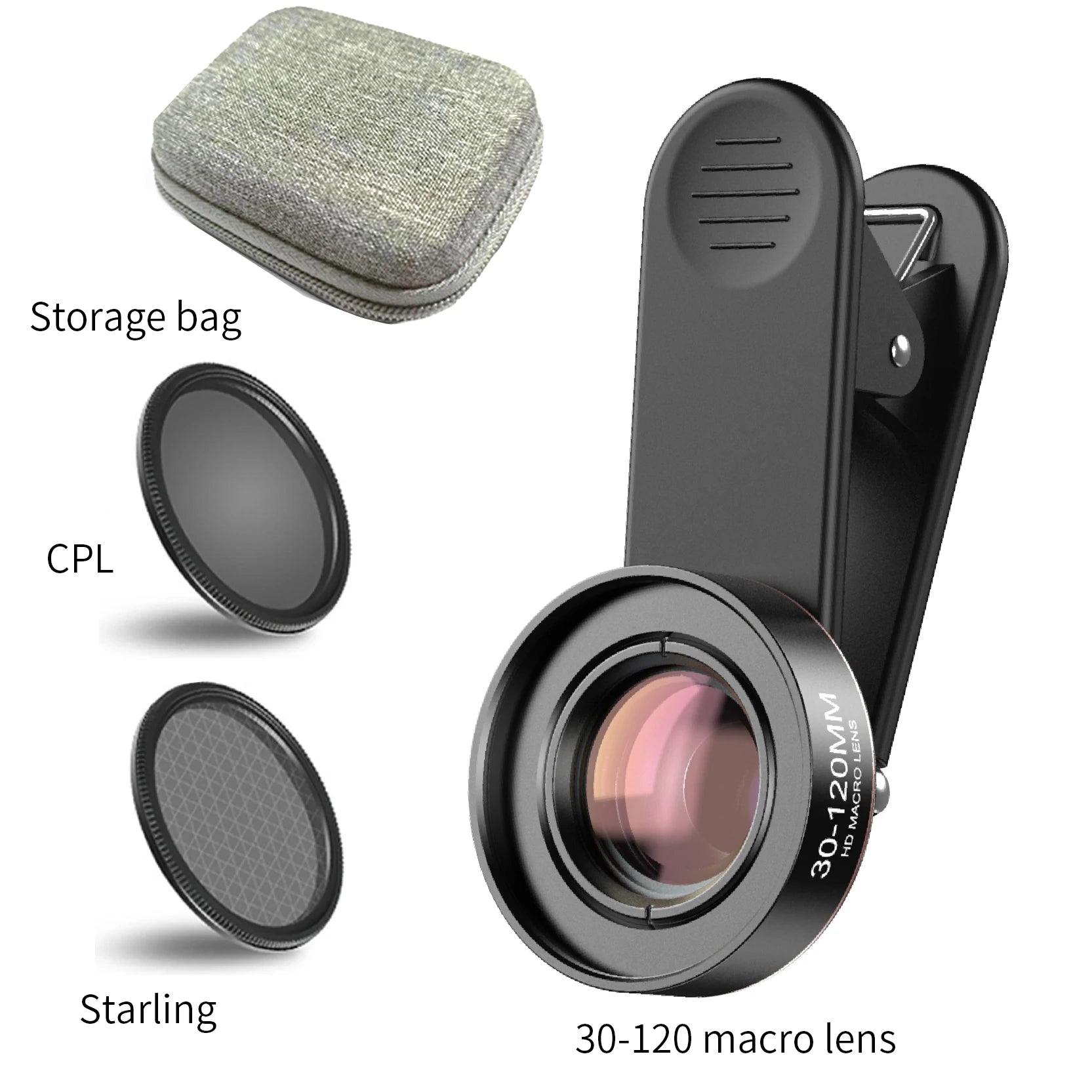 Nueva lente Macro mejorada 4K HD 30-120mm lente de teléfono Ultra cámara filtros CPL Star para iPhone xs Max Samsung s10 todos los teléfonos inteligentes