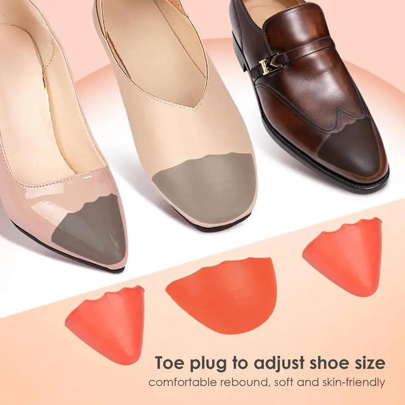Rellenos de dedos para zapatos, relleno de zapatos de espuma de PU suave y grueso, 1 par de inserciones para los dedos, embutidor de zapatos cómodo antidesgaste para zapatos informales