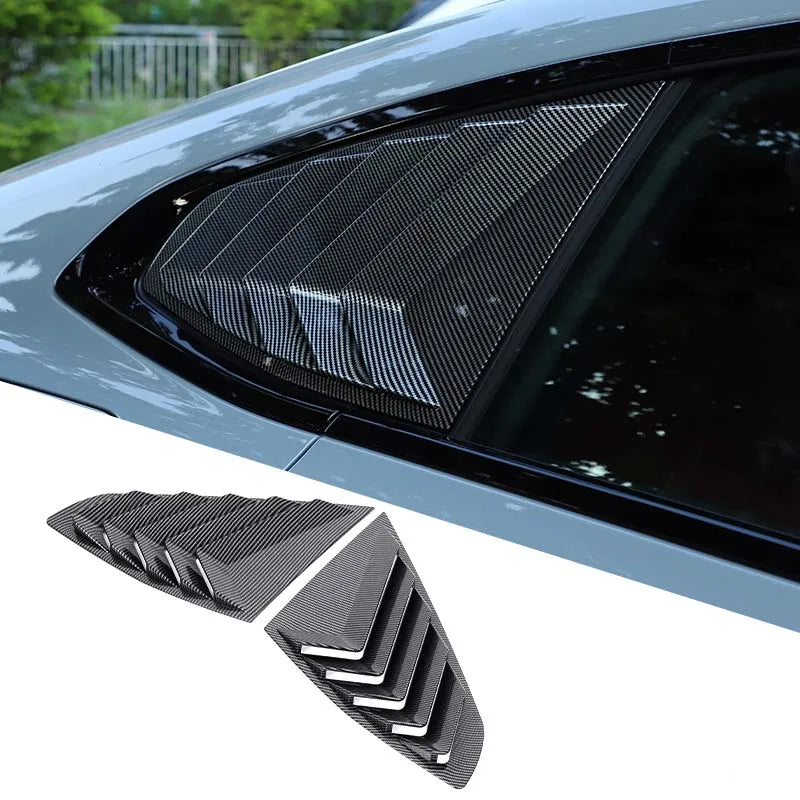 WoeFor 2020-2024 BMW Serie 4/i4 G22 persianas triangulares traseras ABS negro piano, accesorios de modificación exterior para coche, juego de 2 piezas
