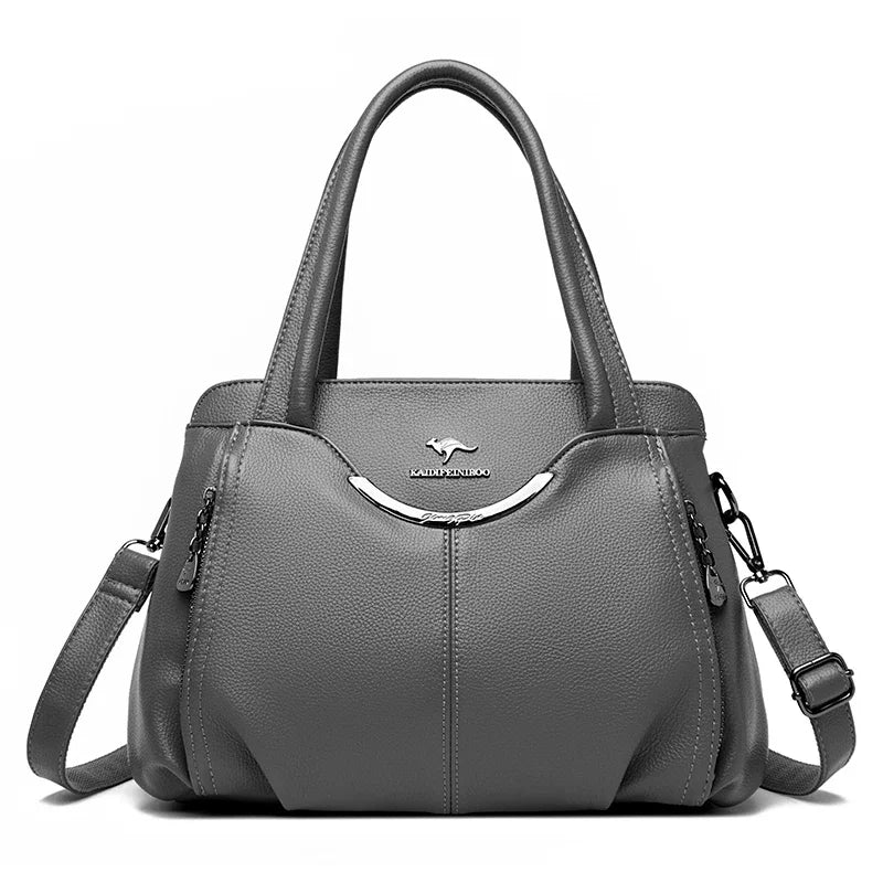 Bolsos de mano de lujo de marca genuina para mujer, bolsos de diseñador, bolsos de hombro de cuero suave, bolsos cruzados para mujer, bolso informal tipo tote.