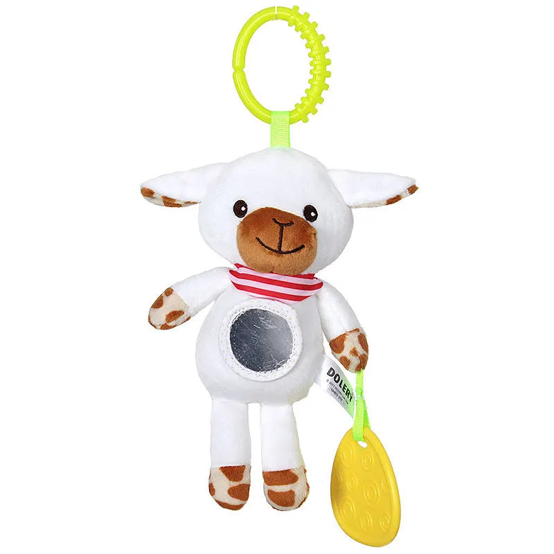 Sonajeros colgantes sensoriales para bebé, juguete de aprendizaje suave, cochecito de animales de peluche, cama de coche infantil, cuna con mordedor para bebés y niños pequeños