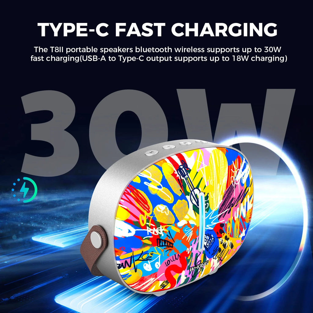 W-KING T8II Altavoces Bluetooth portátiles Boombox inalámbrico para exteriores, sonido de graves/cristales pesados, 2 subwoofers, carga rápida, BT5.4