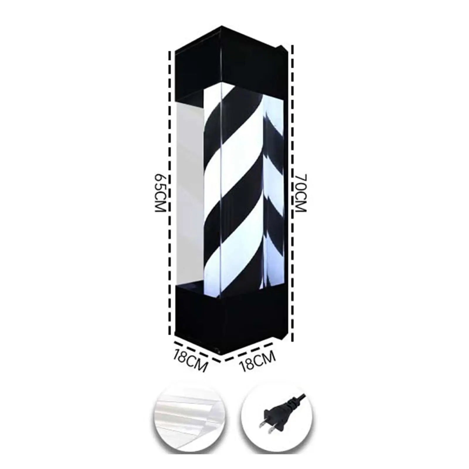 Luz de poste de peluquero, señales giratorias de peluquería, lámpara de peluquería giratoria LED de luz de barbería,