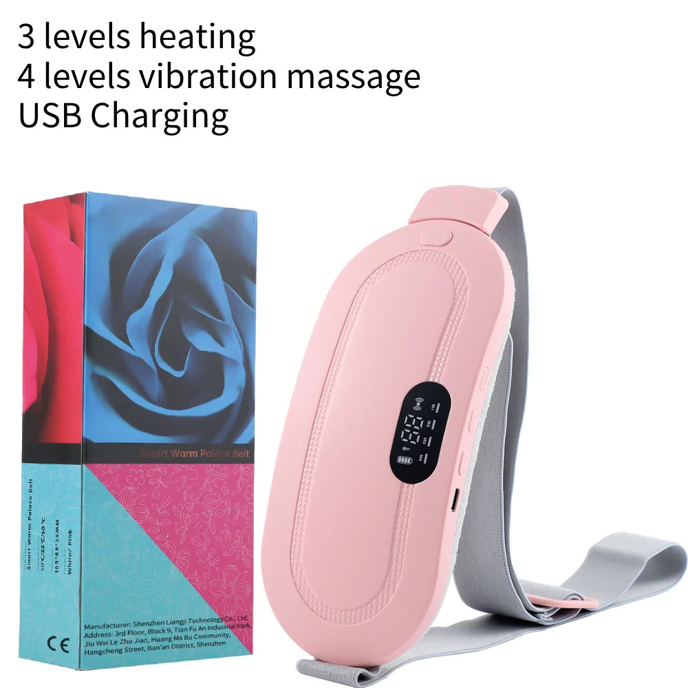 Almohadilla calefactora Menstrual, masajeador Abdominal eléctrico, cinturón de cintura calentado por vibración, cinturón calentador de útero USB para mujeres, cuidado de los períodos