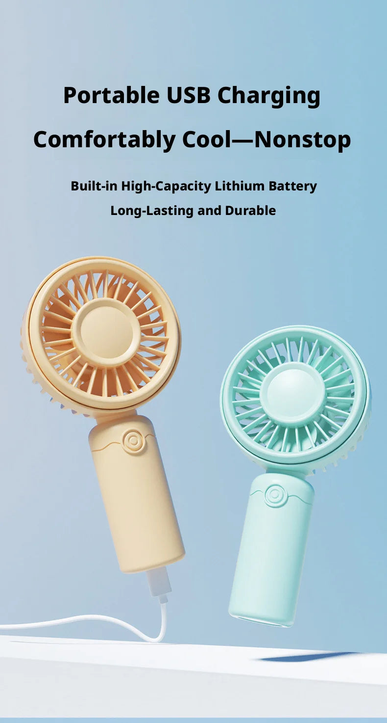 Nuevo Mini Ventilador Portátil USB Recargable Silencioso para Mesa, Maquillaje, Pestañas, Niños, Oficina, Viajes, Enfriador de Aire