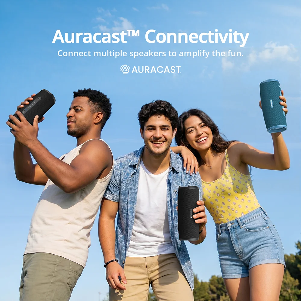 Tronsmart bocina bluetooth Mirtune C3 Plus de 50W, Versión Mejorada con BT6, Auracast ™   Equipo de Camping 2026 con Sincronización y Resistencia al Agua IPX7