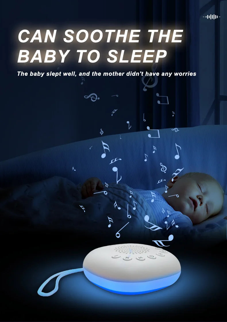 Máquina de Sonido Blanco 2 en 1, Portátil USB, para Dormir Bebés, con 20 Sonidos Relajantes, Luz Nocturna LED y Batería Recargable Integrada