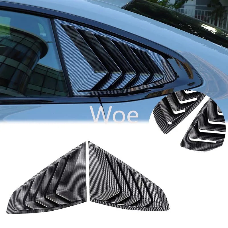 WoeFor 2020-2024 BMW Serie 4/i4 G22 persianas triangulares traseras ABS negro piano, accesorios de modificación exterior para coche, juego de 2 piezas