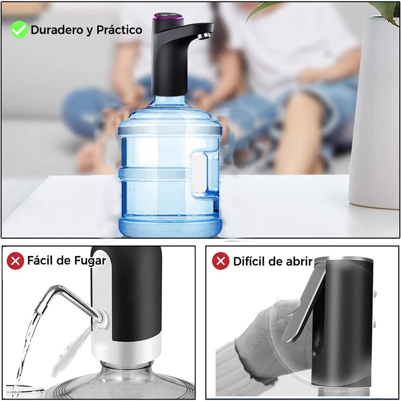 Iruibo Bombeo de agua embotellada USB recargable, bebedero automático con succión inteligente para uso diario en la oficina de la escuela