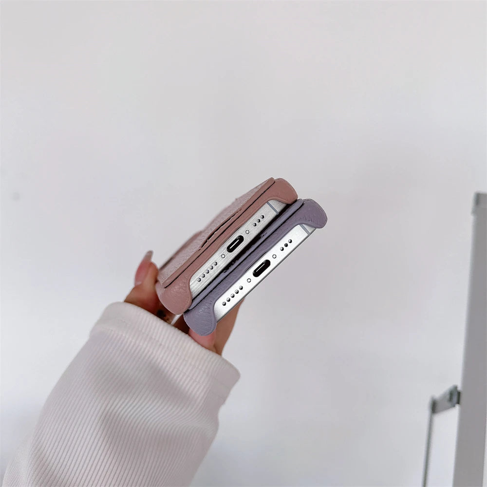 Funda Retro personalizada con nombre de cuero para tarjetas, funda tipo billetera antigolpes para iPhone 15 14 13 12 11 Pro Max 14 15 Plus
