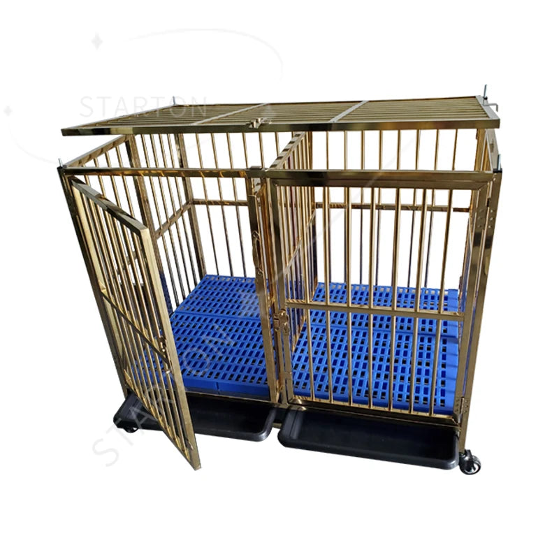 Jaula Plegable de Alambre Metálico Reforzado de Acero Inoxidable para Perros Grandes, Casetas Plegables para Mascotas, Jaulas para Perros Adultos en Oferta