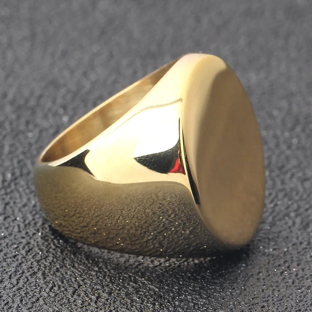 Anillo redondo con foto personalizada, anillos de acero inoxidable grabables gratis, joyería con nombre y logotipo personalizado para hombre, regalo conmemorativo familiar
