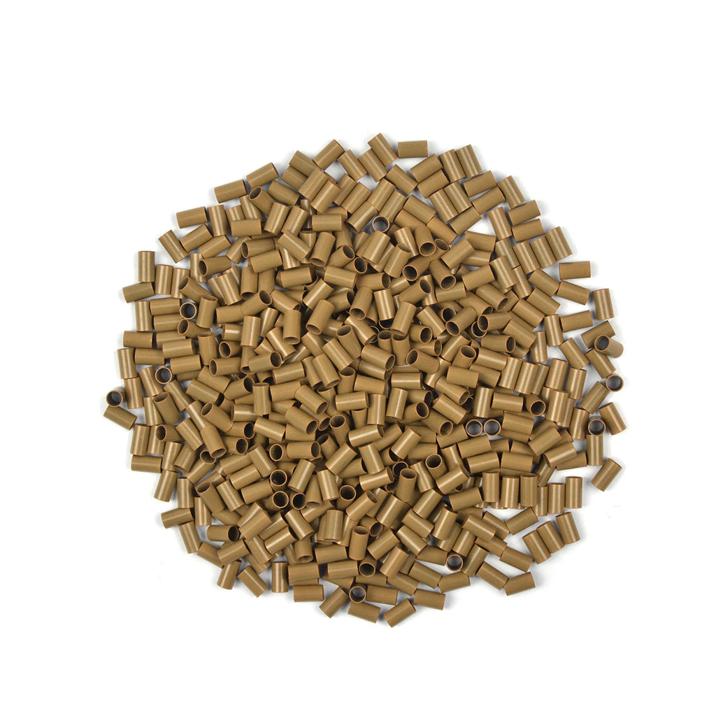 1000 Uds tubos de cobre Micro enlaces anillos para extensiones de cabello humano 3,5*3,1*6mm Micro cuentas de cobre