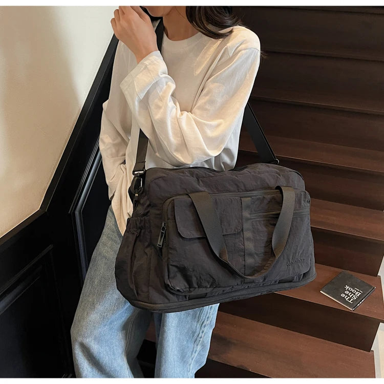 Bolsas de viaje Oxford con cremallera a la moda, bolsos sencillos de gran capacidad para mujer, gran oferta 20220, bolsas de viaje portátiles con hilo de coser