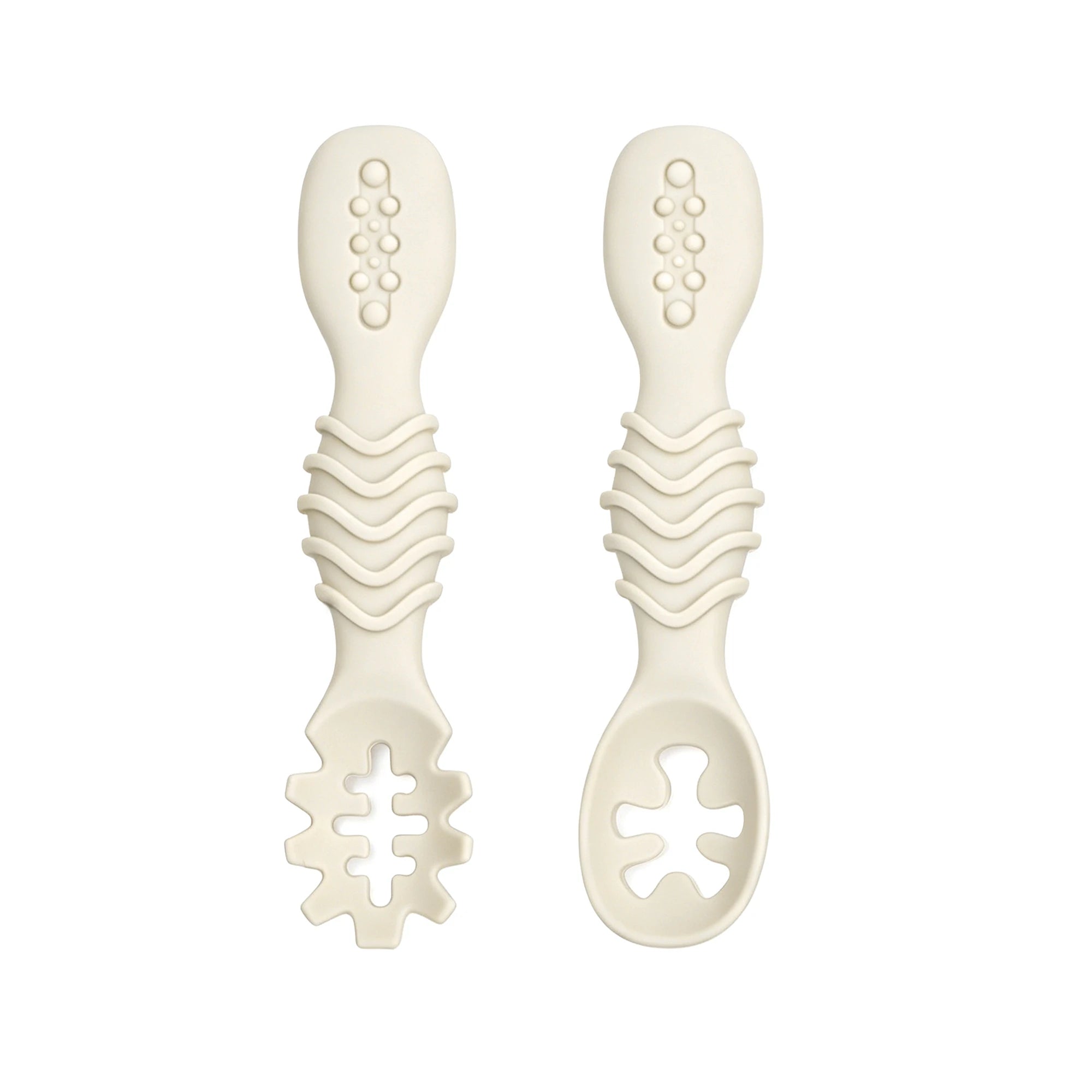 Juego de cucharas de silicona para bebé, 2 uds., diseño minimalista y elegante, accesorio para alimentar al bebé, lavable en lavavajillas, regalo ideal para bebé