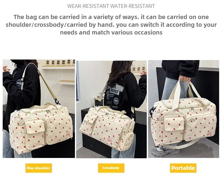 Bolsa de viaje de pana, bolsa de viaje de gran capacidad con compartimento para zapatos, bolsas deportivas para Fitness para mujer, bolsas de lona