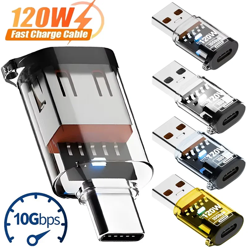 120W OTG USB 3,2 a tipo C adaptador USB hembra a tipo C macho adaptador de carga rápida OTG USB C para iPhone 15 16 Samsung Laptop PC
