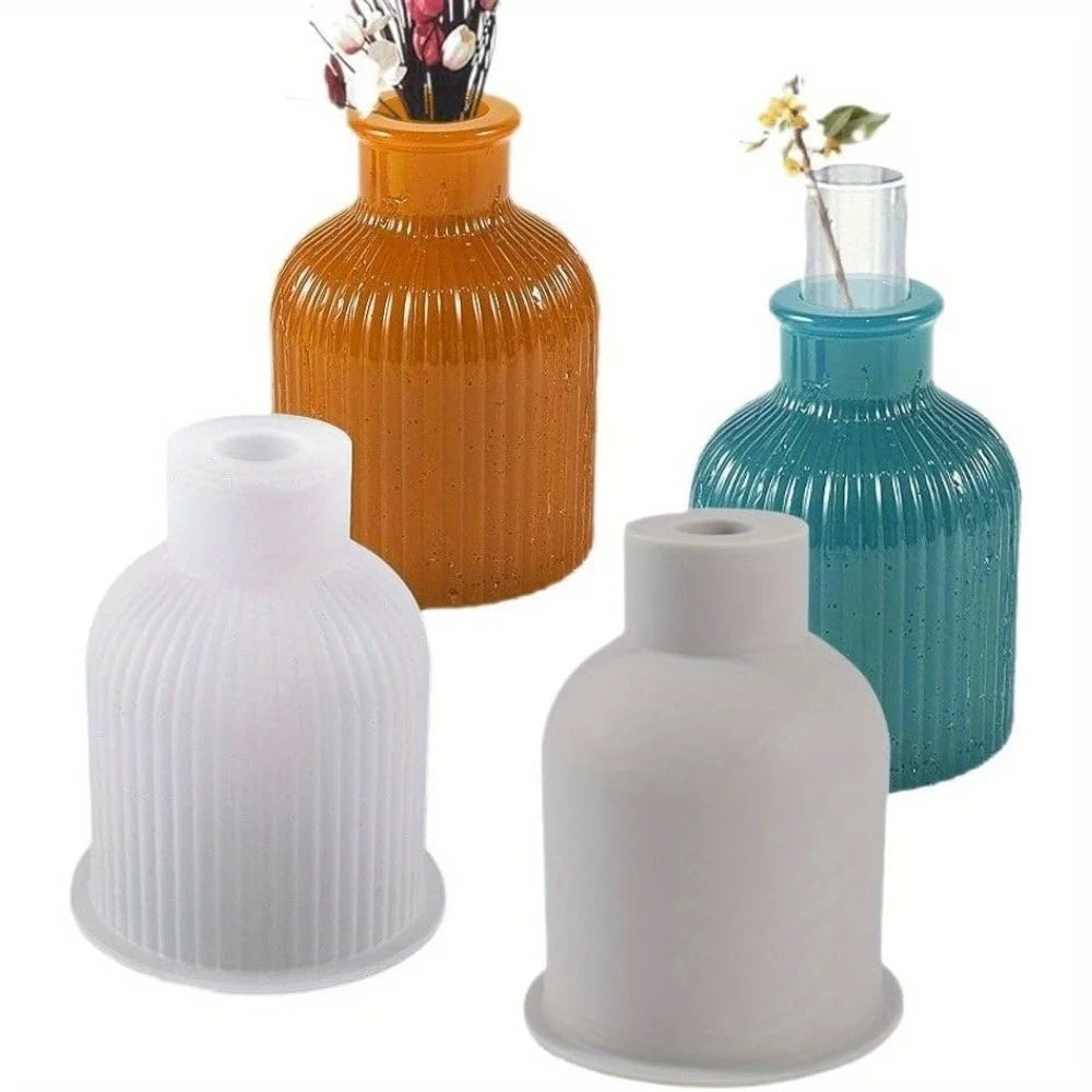 3 unids/set de moldes de silicona para manualidades de fundición de resina epoxi DIY, incluye portavelas de flor de loto, moldes para jarrones y bandejas