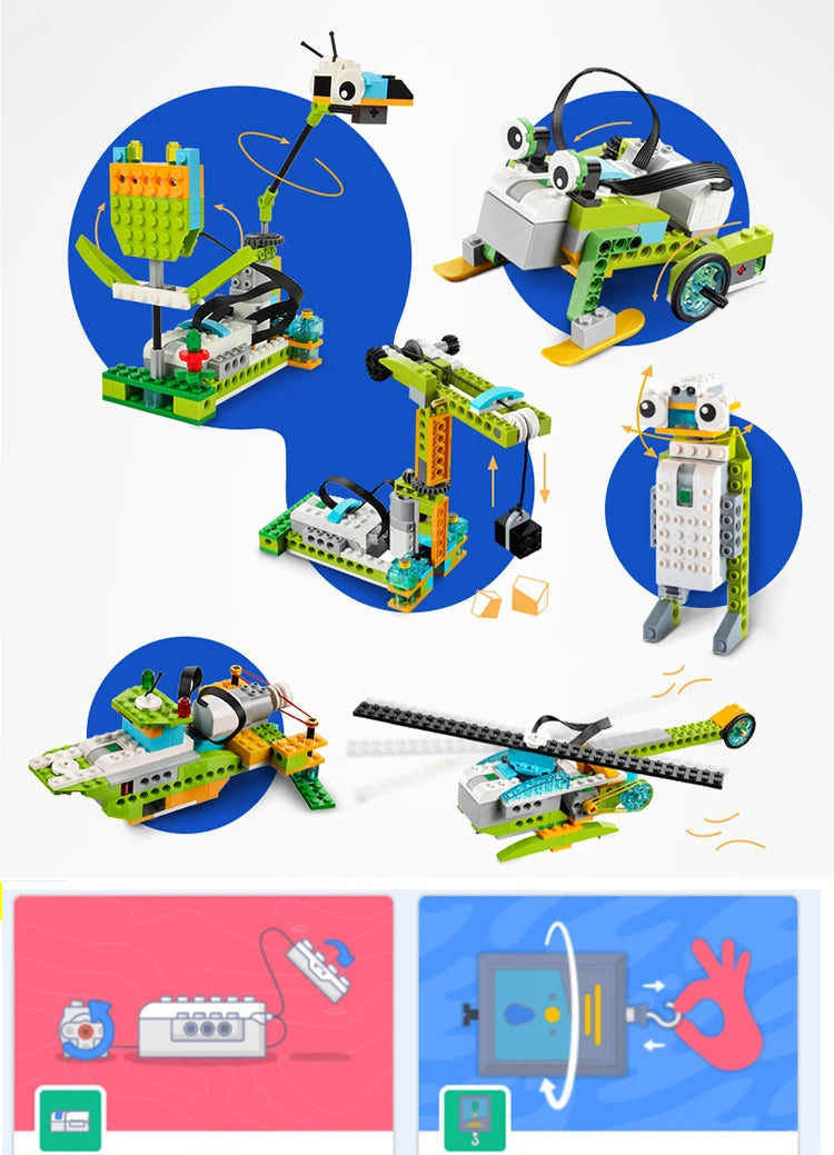 NUEVO Kit de Construcción Robótica WeDo 2.0 de 390 Piezas, Compatible con Scratch 3.0, para la Escuela, STEAM, Ladrillos Educativos, Juguetes DIY, Regalos