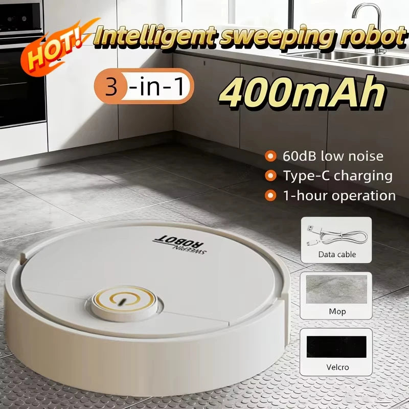 Robot aspirador de barrido inteligente 3 en 1, fregona lavable de succión fuerte de 6000pa para pelo de mascotas, suelo duro, Ideal para el hogar y la cocina