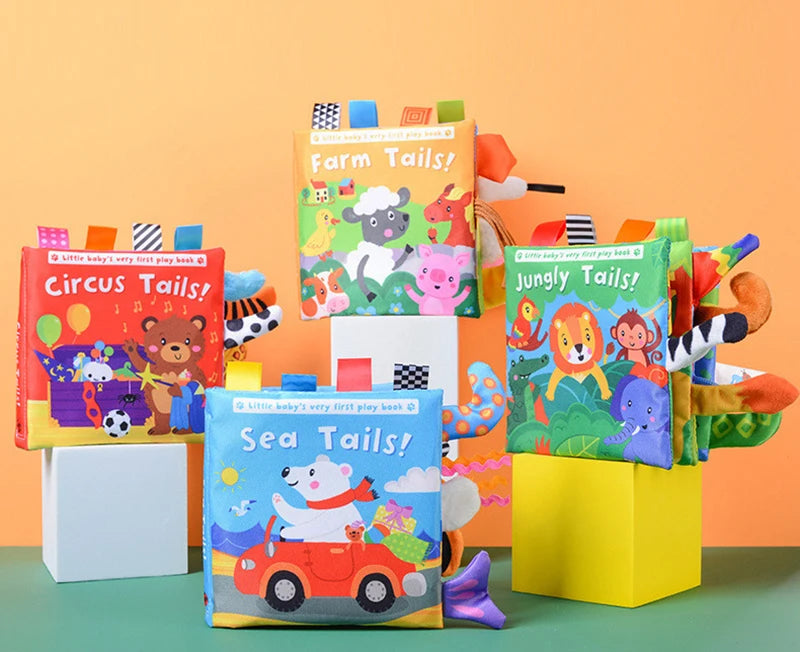 Libros suaves para bebés, juguetes 3D con tacto y sensación de tela arrugada, libros para bebés, niños, tacto y sensación arrugada, regalos para niños pequeños