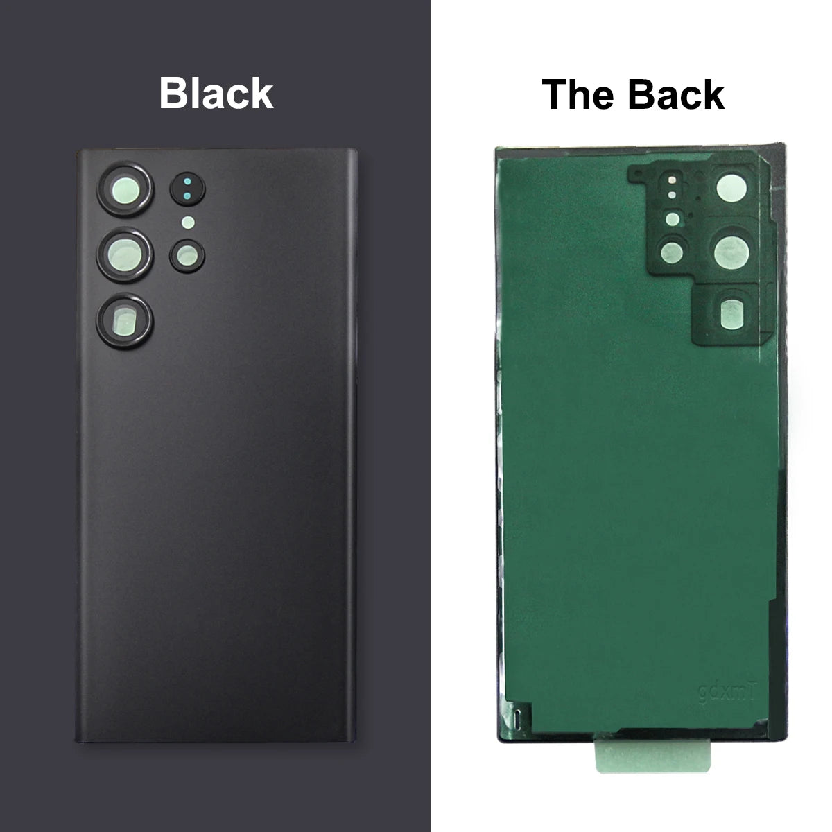Carcasa Trasera para Samsung S23 Ultra, Tapa de Batería, Repuesto de Cubierta Trasera del Teléfono + Marco de Cámara y Lente