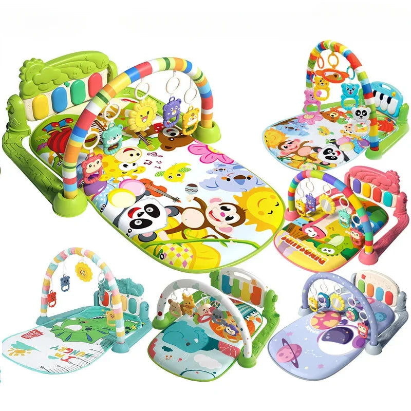 Soporte de Fitness para bebé, gimnasios y manteles de juegos de dibujos animados, estante de música, alfombra de educación temprana para bebé, estera de juego para gatear, regalos de 0 a 36 meses