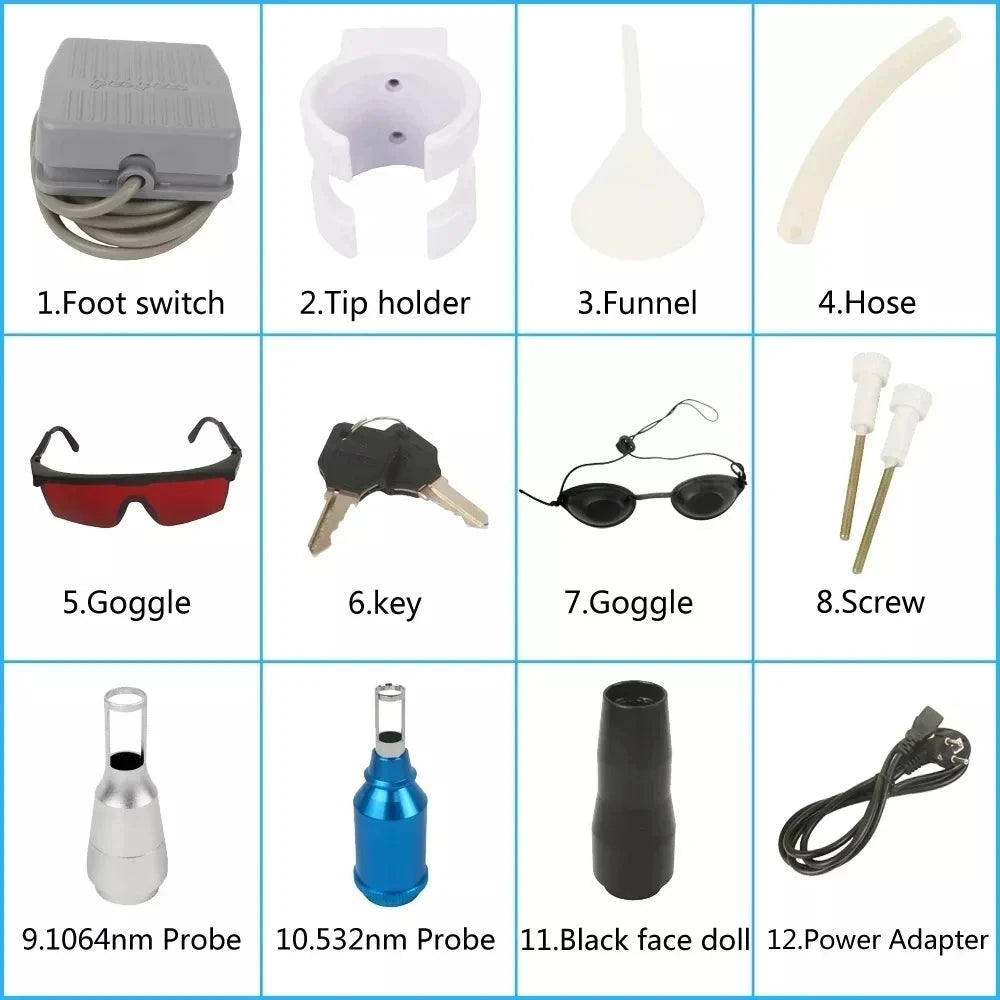 Máquina de Belleza Láser Más Vendida, Láser Portátil Q-switch ND YAG para Eliminación de Tatuajes, Eliminación de Pigmentación, Máquina de Peeling de Carbono