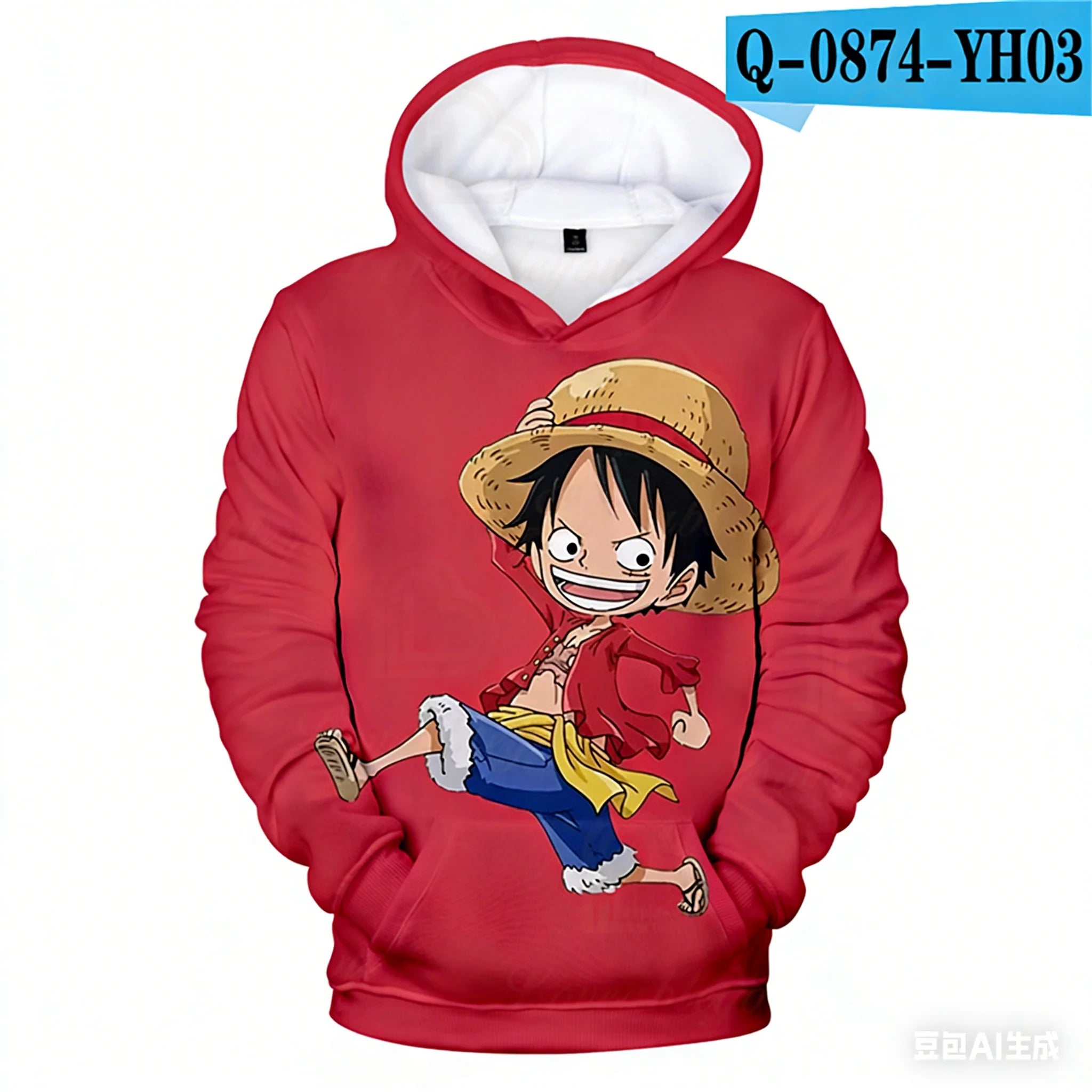 2025 Anime One Piece Monkey D. Luffy Sudaderas con capucha Sudadera Niños Adultos Manga larga Sudaderas con capucha con estampado 3D Sudadera para niños Jersey