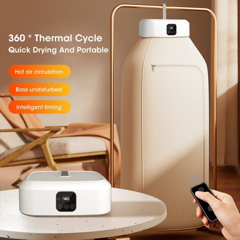 Secadora de Ropa Eléctrica Portátil, Tendedero Plegable Inteligente con Esterilización con Luz UV para Uso en el Hogar y Viajes
