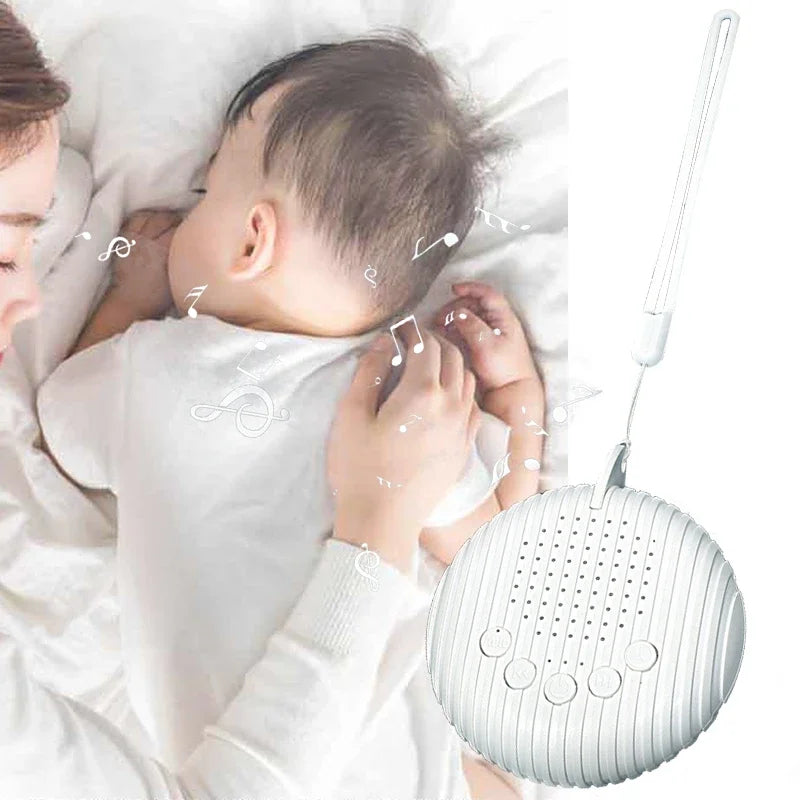 Máquina de Ruido Blanco para Bebés con 10 Sonidos Relajantes, Volumen Ajustable, Portátil, Batería Recargable Integrada