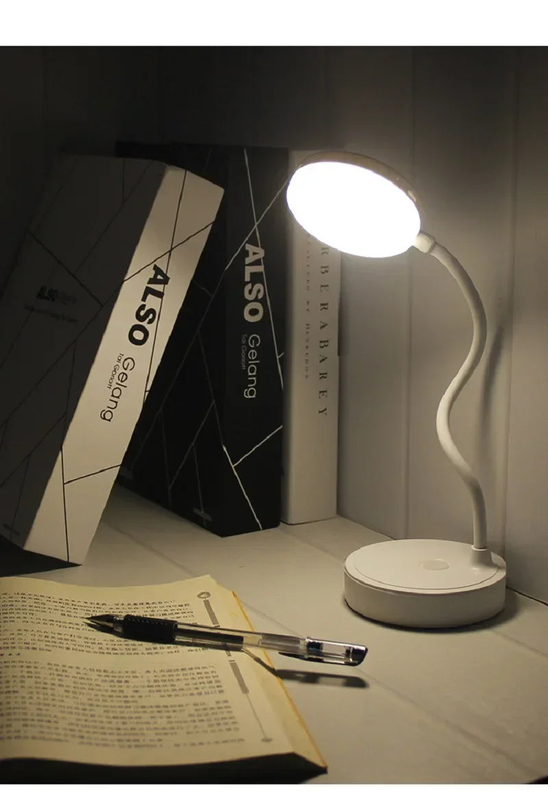 Lámpara de escritorio LED flexible con atenuador de 3 niveles, alimentada por USB, cuidado de los ojos, luz blanca cálida, perfecta para el hogar, la oficina, la lectura, el estudio