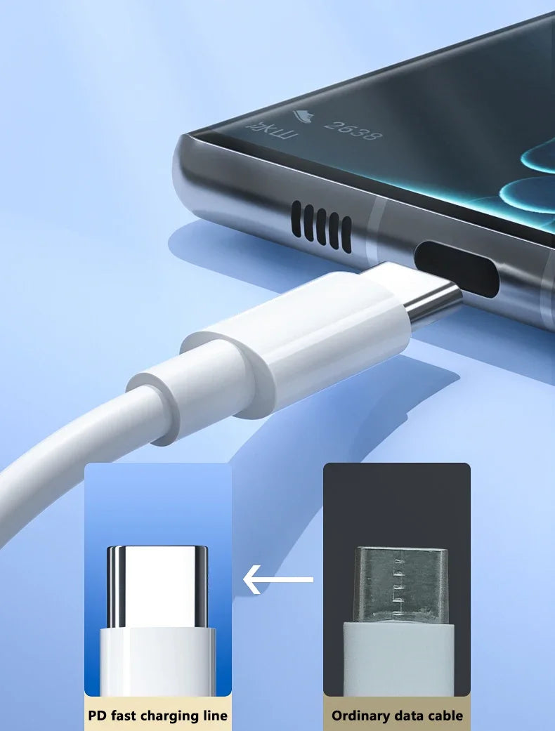 Cable de datos de carga súper rápida USB C a C, 3 uds., 100W, cable trenzado para IPhone 15, 15 Pro Max, Huawei, Samsung, Xiaomi, blanco, 1M, 2M