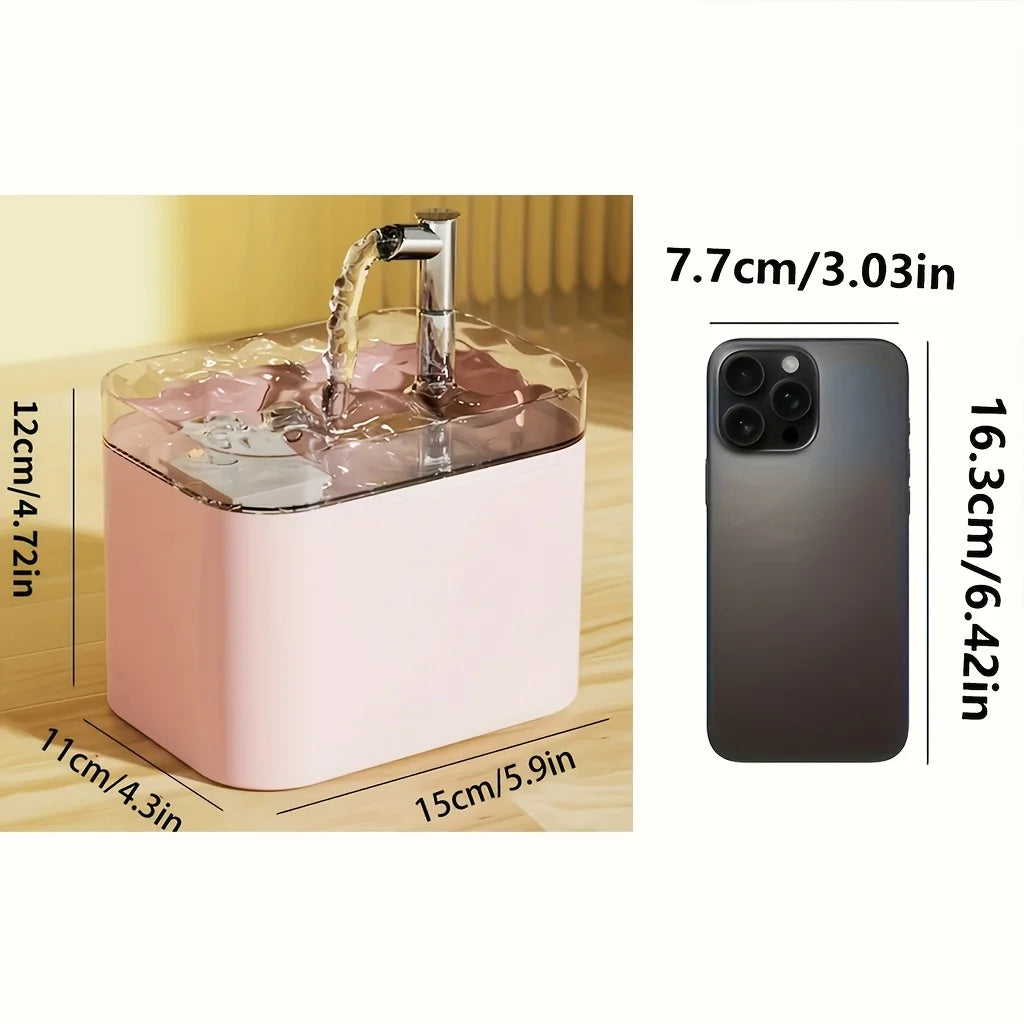 Dispensador de Agua Automático para Gatos de 1.5L, Dispensador de Agua con Flujo Circulante, Bebedero de Agua para Gatos y Perros, Tazón de Agua, Tazón de Alimentación