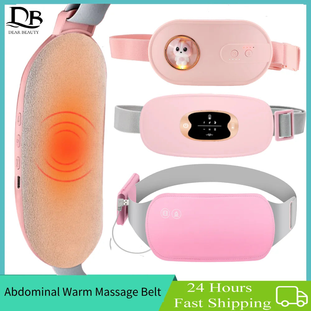 Almohadilla calefactora Menstrual, masajeador Abdominal eléctrico, cinturón de cintura calentado por vibración, cinturón calentador de útero USB para mujeres, cuidado de los períodos