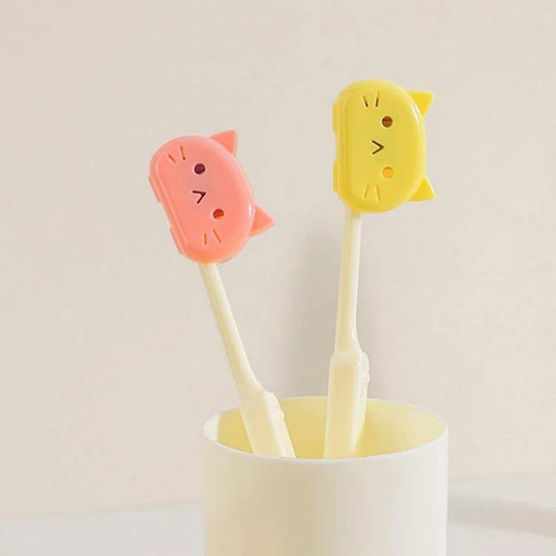 ❀ ❀ Funda Protectora para Cepillo de Dientes con Diseño de Gato de Dibujos Animados - Estuche de Viaje Transpirable y a Prueba de Polvo para Protección del Cepillo de Dientes