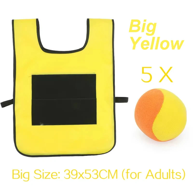 Chaleco de juego de pelota Dodge pegajoso, juguete para deportes al aire libre, Jersey, accesorios de tela, captura de pelotas de forro polar suave, seguro para niños, adolescentes y adultos