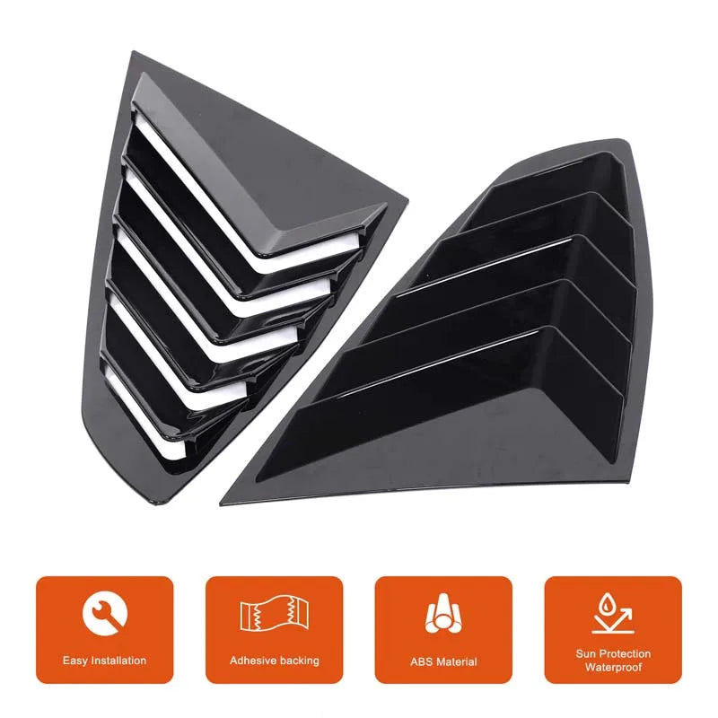 WoeFor 2020-2024 BMW Serie 4/i4 G22 persianas triangulares traseras ABS negro piano, accesorios de modificación exterior para coche, juego de 2 piezas