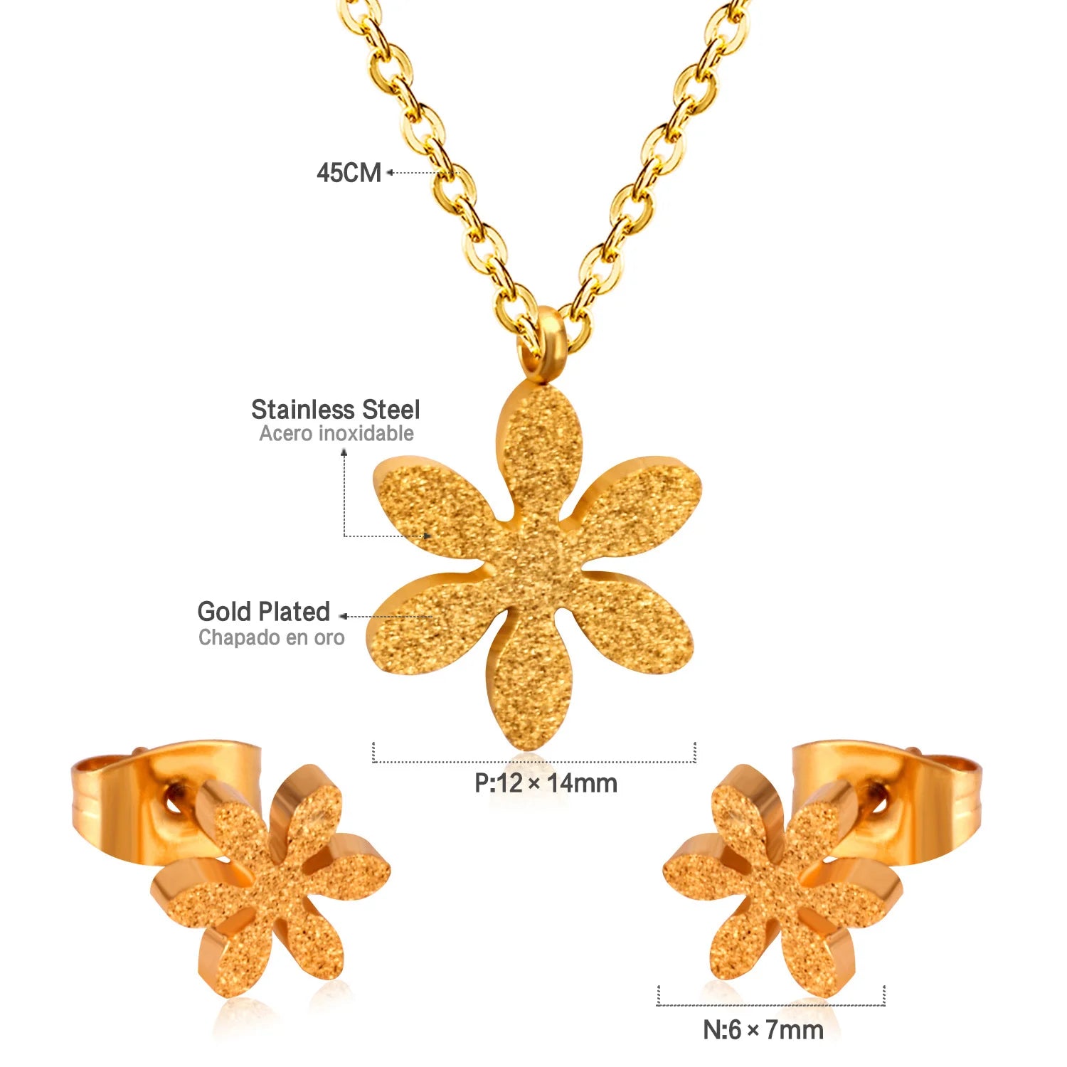 ASONSTEEL-collar con colgante de circonia y flor de corazón brillante para mujer, conjuntos de joyería de acero inoxidable, regalos delicados para uso diario