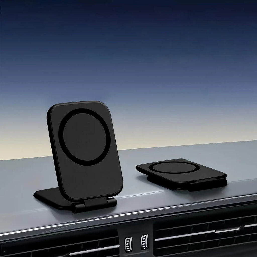 Soporte Magnético para Teléfono de Coche, Ultrafino, Plegable, con Adhesivo para la Parte Trasera del Coche, Soporte Magnético para Escritorio
