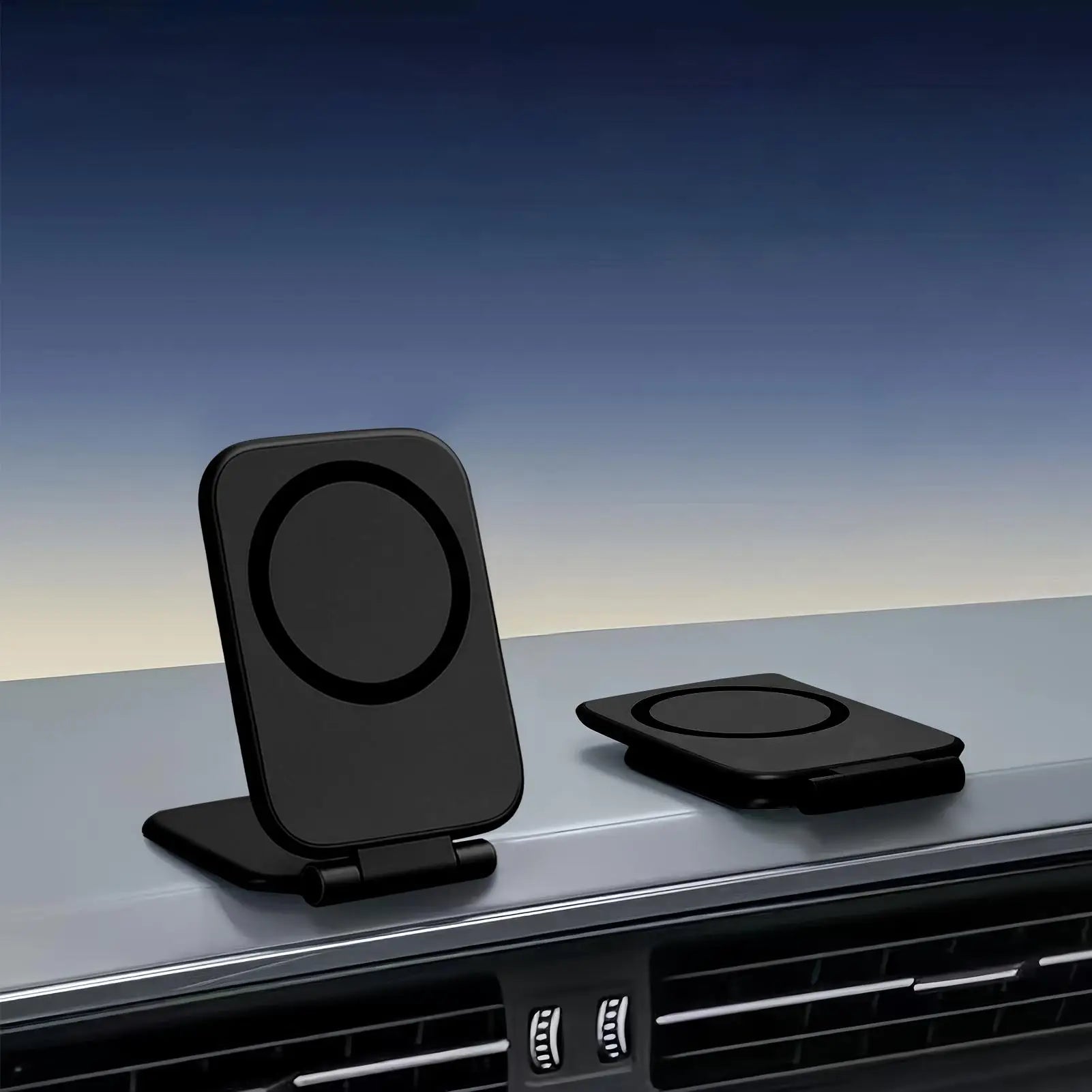 Soporte Magnético para Teléfono de Coche, Ultrafino, Plegable, con Adhesivo para la Parte Trasera del Coche, Soporte Magnético para Escritorio
